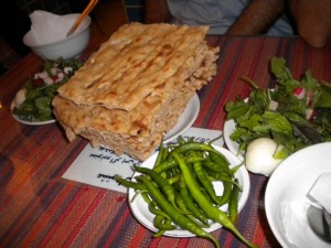 Sangak - a persian bread, Cheese and Herbs (my favorite!)